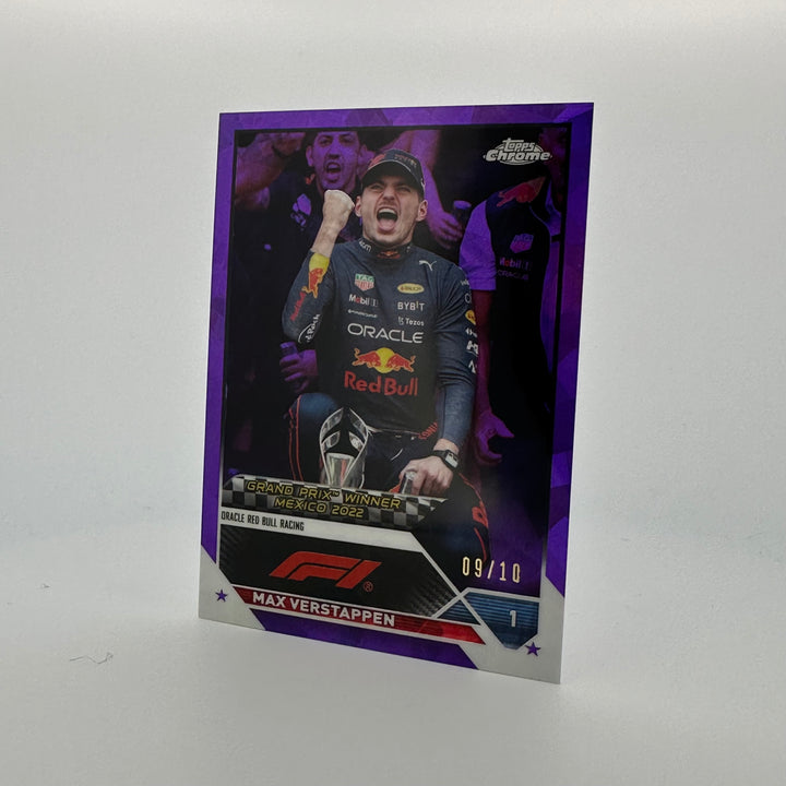 PSA 9 - 09/10 Purple - Max Verstappen #163 - 2023 Topps Chrome Sapphire