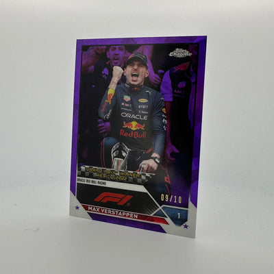 9/10 Purple - Max Verstappen #163 - 2023 Topps Chrome Sapphire