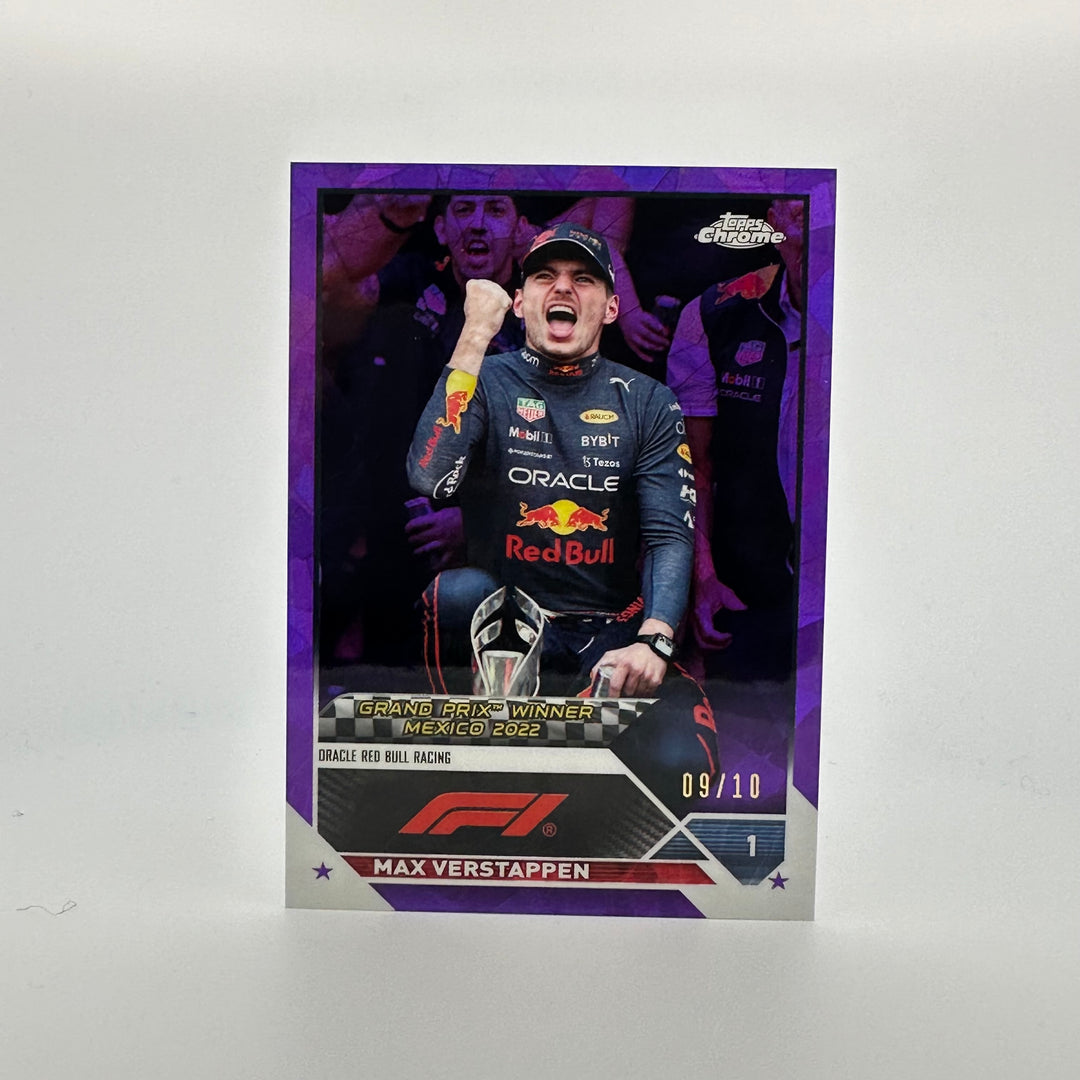 PSA 9 - 09/10 Purple - Max Verstappen #163 - 2023 Topps Chrome Sapphire