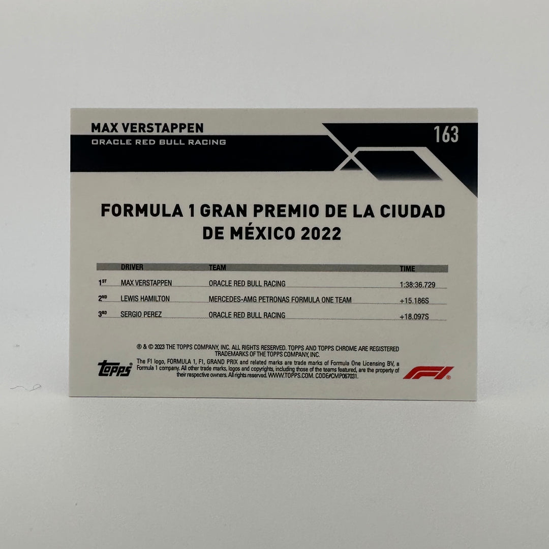 PSA 9 - 09/10 Purple - Max Verstappen #163 - 2023 Topps Chrome Sapphire