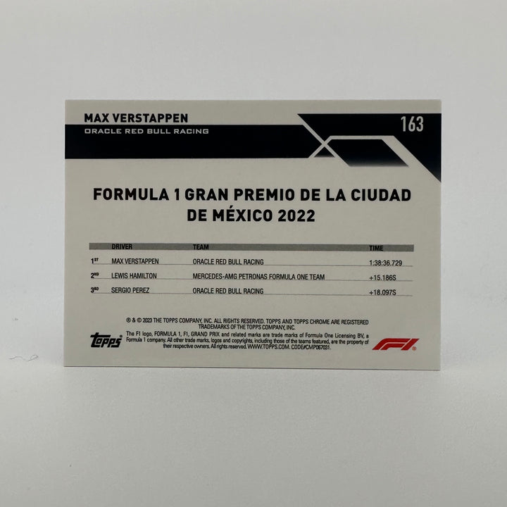PSA 9 - 09/10 Purple - Max Verstappen #163 - 2023 Topps Chrome Sapphire