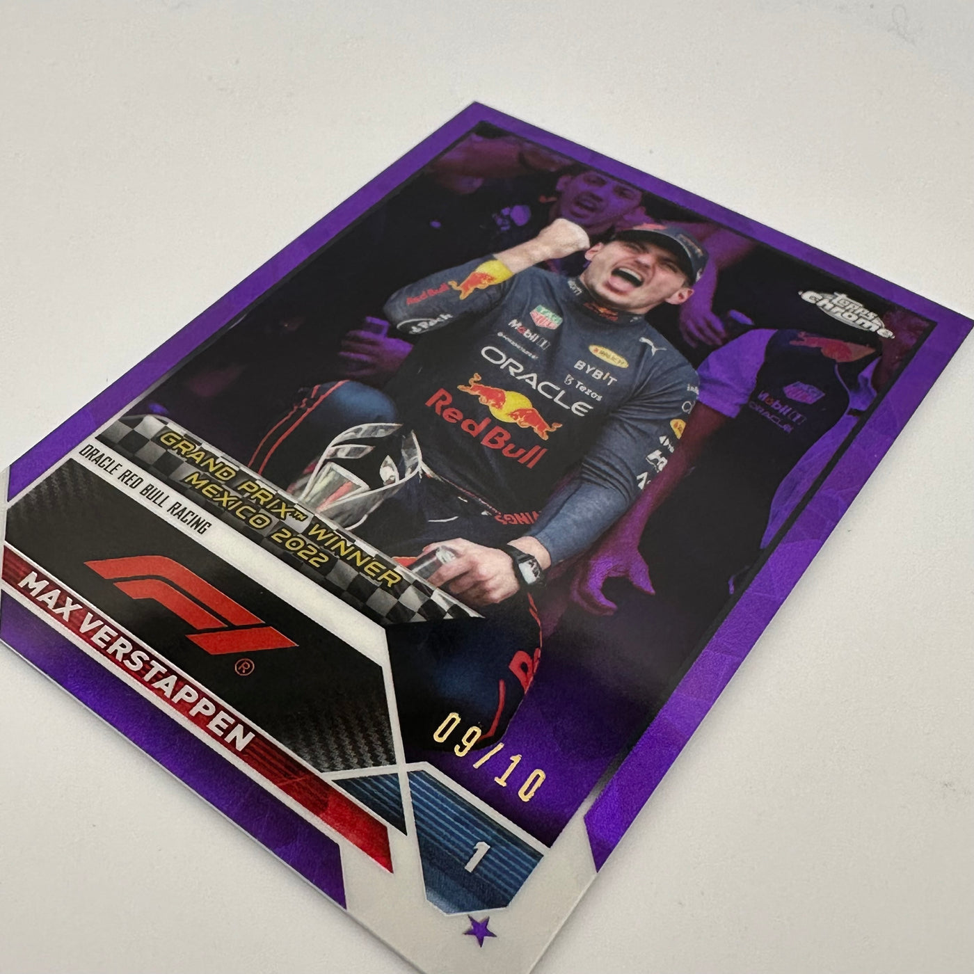 9/10 Purple - Max Verstappen #163 - 2023 Topps Chrome Sapphire