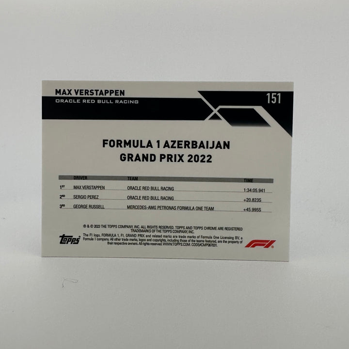 PSA 8 - 01/10 Purple - Max Verstappen #151 - 2023 Topps Chrome Sapphire