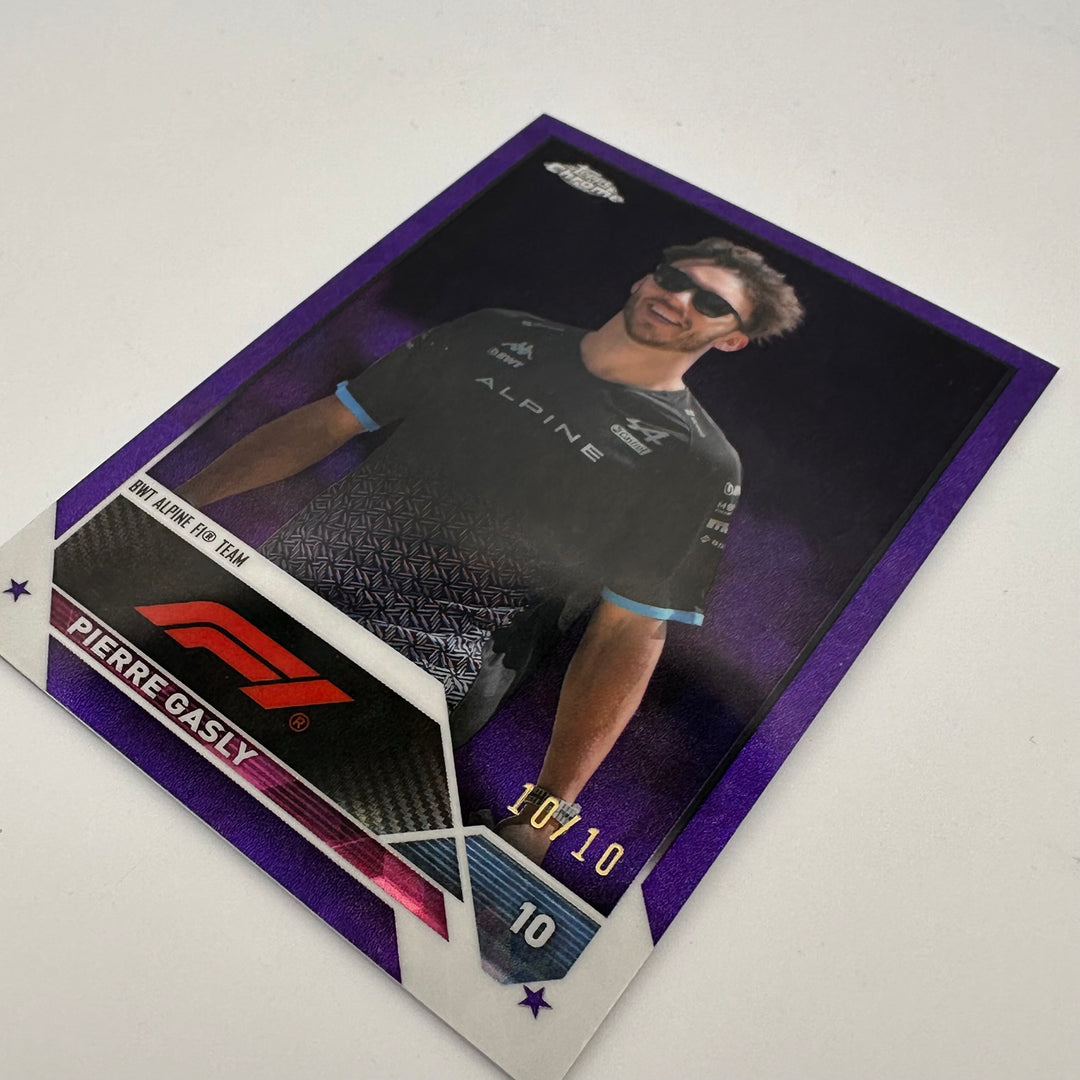 PSA 9 - 10/10 Purple - Pierre Gasly #53 - 2023 Topps Chrome Sapphire
