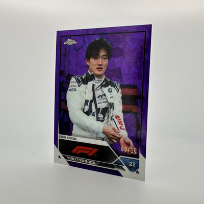 3/10 Purple - Yuki Tsunoda #56 - 2023 Topps Chrome Sapphire
