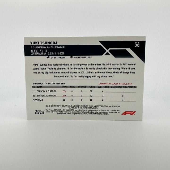 PSA 10 - 3/10 Purple - Yuki Tsunoda #56 - 2023 Topps Chrome Sapphire