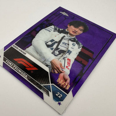 3/10 Purple - Yuki Tsunoda #56 - 2023 Topps Chrome Sapphire