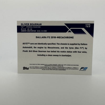 9/10 Purple - Oliver Bearman #123 - 2023 Topps Chrome Sapphire