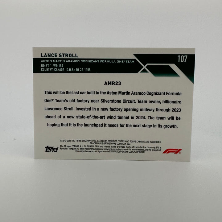 PSA 9 - 3/10 Purple - Lance Stroll #107 - 2023 Topps Chrome Sapphire