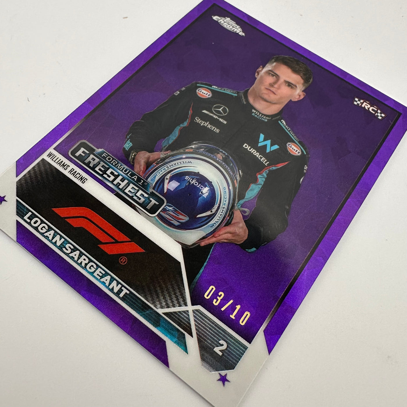 03/10 Purple - Logan Sargeant #194 - 2023 Topps Chrome Sapphire