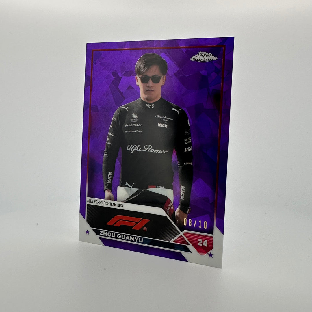 PSA 10 - 8/10 Purple - Zhou Guanyu #59 - 2023 Topps Chrome Sapphire