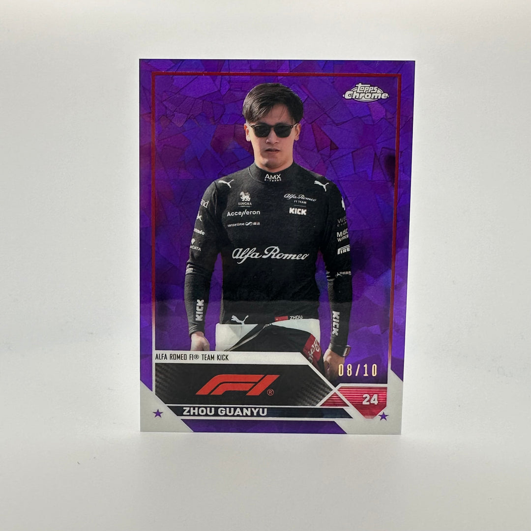 PSA 10 - 8/10 Purple - Zhou Guanyu #59 - 2023 Topps Chrome Sapphire