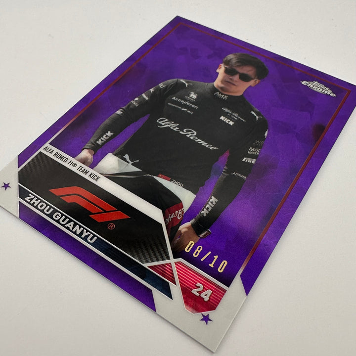 PSA 10 - 8/10 Purple - Zhou Guanyu #59 - 2023 Topps Chrome Sapphire