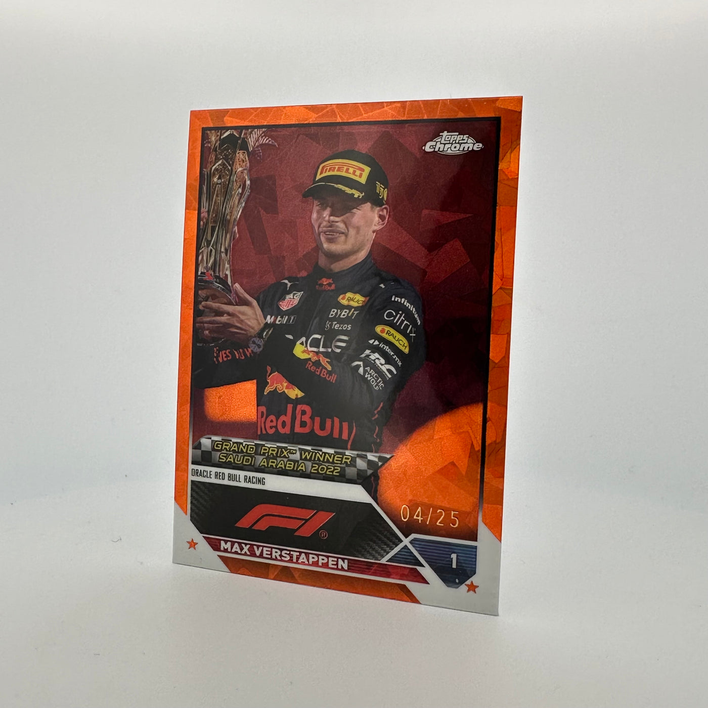 4/25 Orange - Max Verstappen #145 - 2023 Topps Chrome Sapphire
