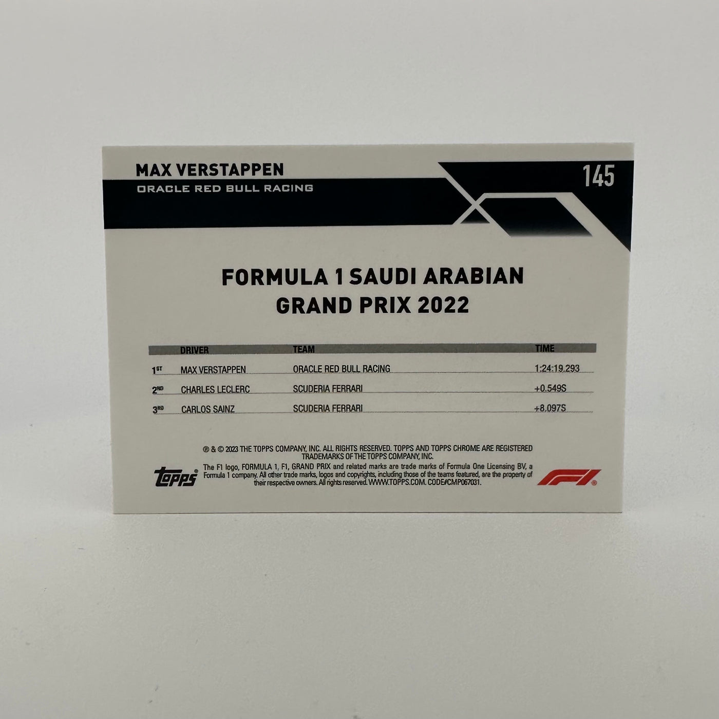 4/25 Orange - Max Verstappen #145 - 2023 Topps Chrome Sapphire