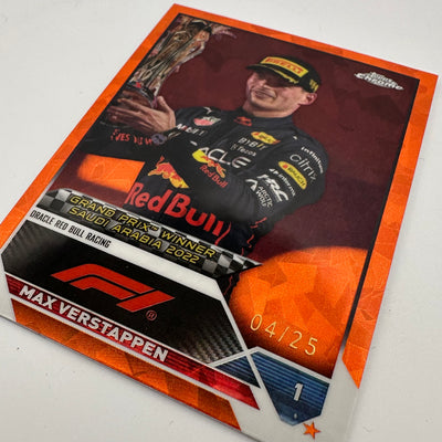4/25 Orange - Max Verstappen #145 - 2023 Topps Chrome Sapphire