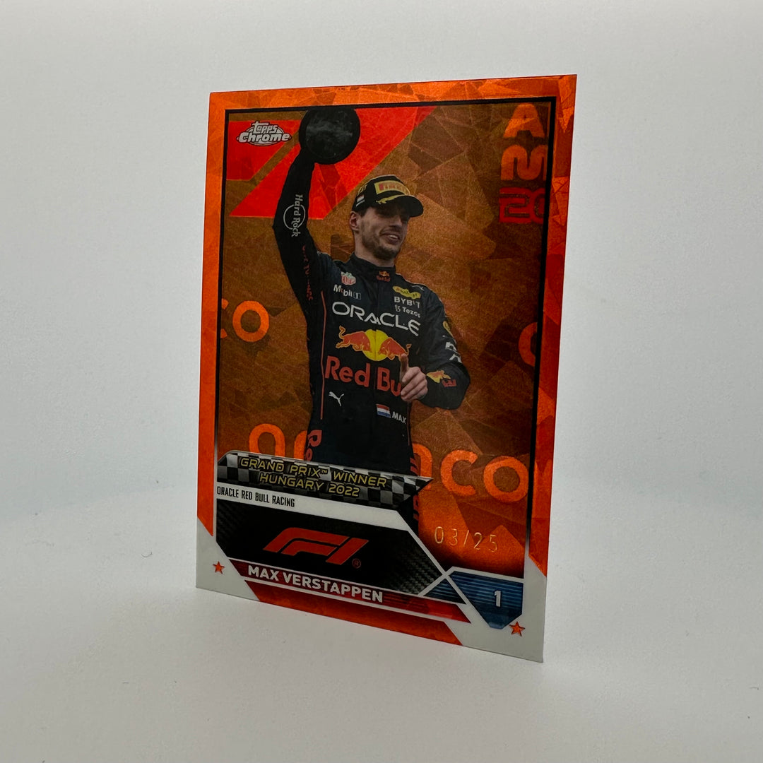 PSA 9 - 03/25 Orange - Max Verstappen #156 - 2023 Topps Chrome Sapphire