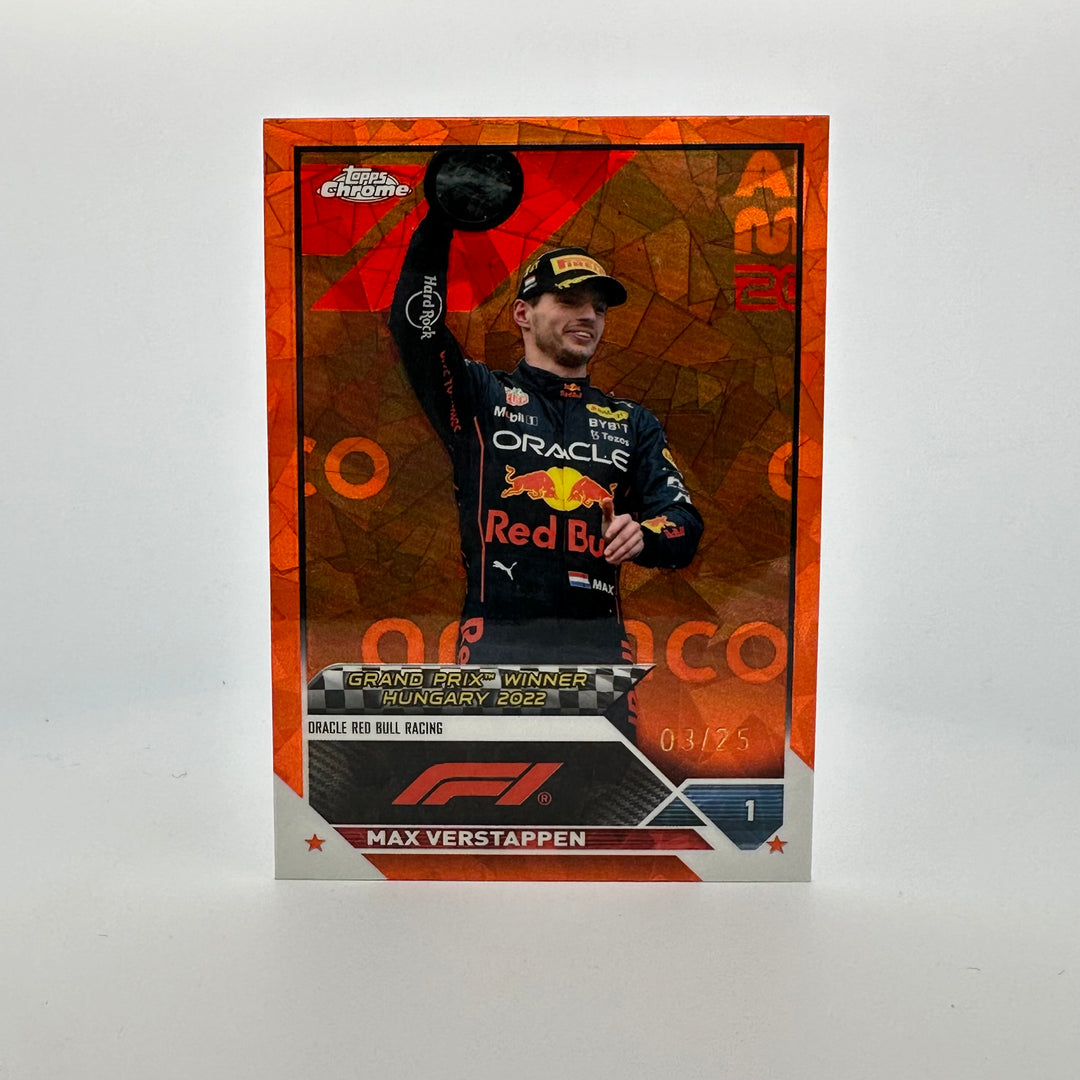 PSA 9 - 03/25 Orange - Max Verstappen #156 - 2023 Topps Chrome Sapphire