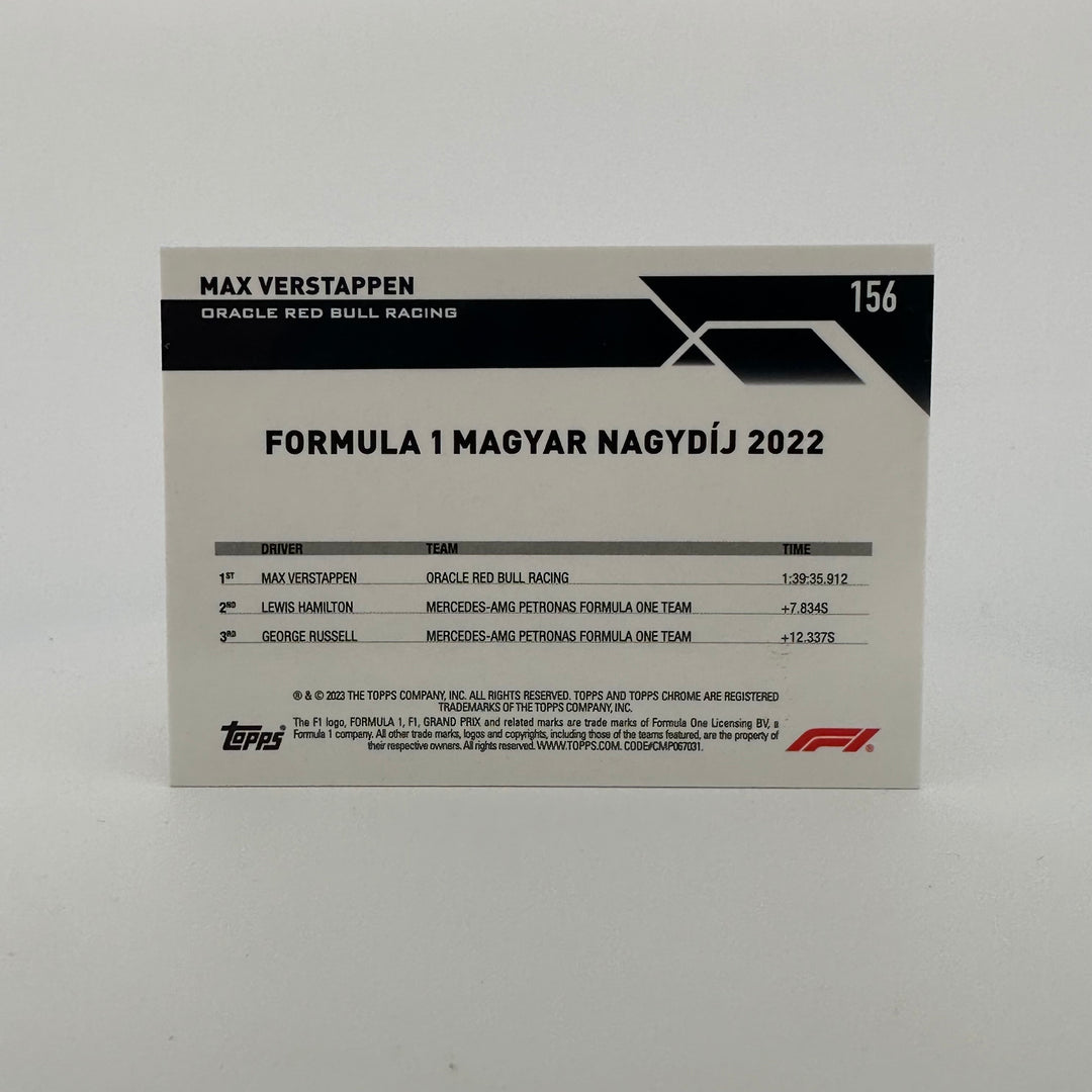 PSA 9 - 03/25 Orange - Max Verstappen #156 - 2023 Topps Chrome Sapphire