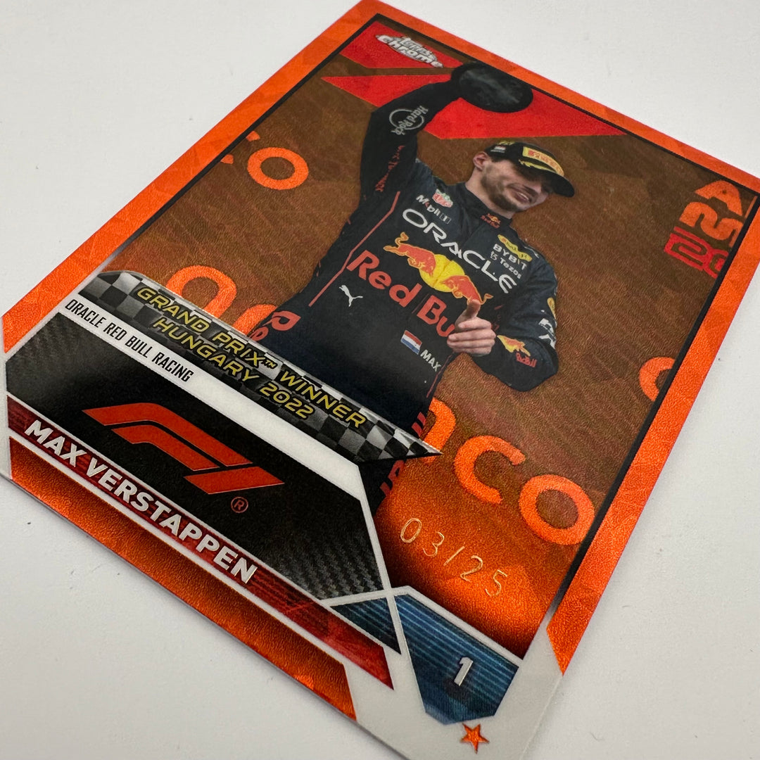 PSA 9 - 03/25 Orange - Max Verstappen #156 - 2023 Topps Chrome Sapphire