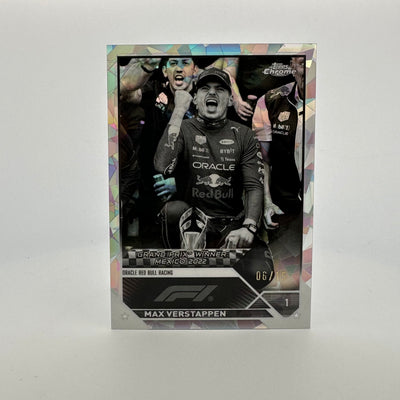 6/15 Black & White - Max Verstappen #163 - 2023 Topps Chrome Sapphire