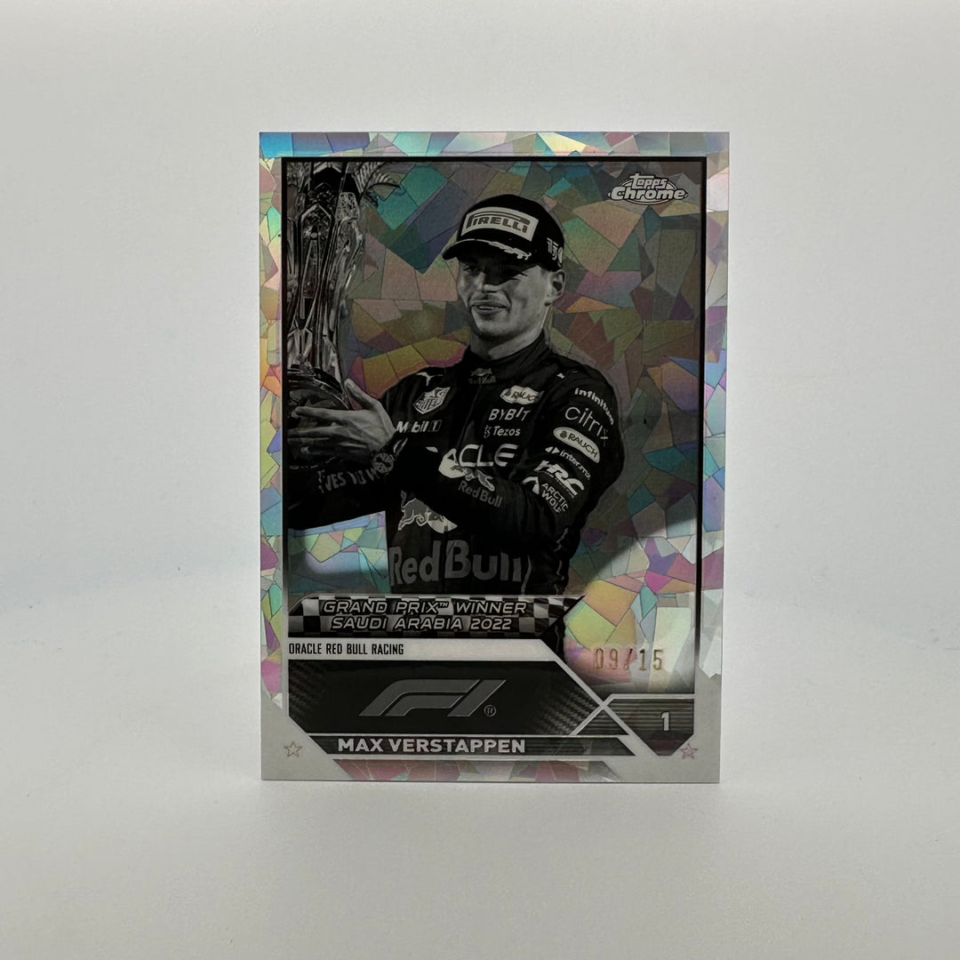PSA 10 - 09/15 Black & White - Max Verstappen #145 - 2023 Topps Chrome Sapphire
