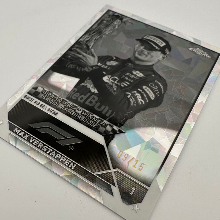 PSA 10 - 09/15 Black & White - Max Verstappen #145 - 2023 Topps Chrome Sapphire