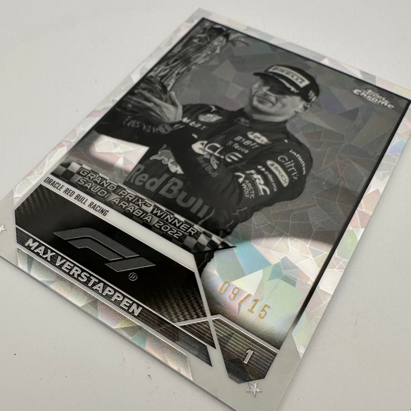 9/15 Black & White - Max Verstappen #145 - 2023 Topps Chrome Sapphire