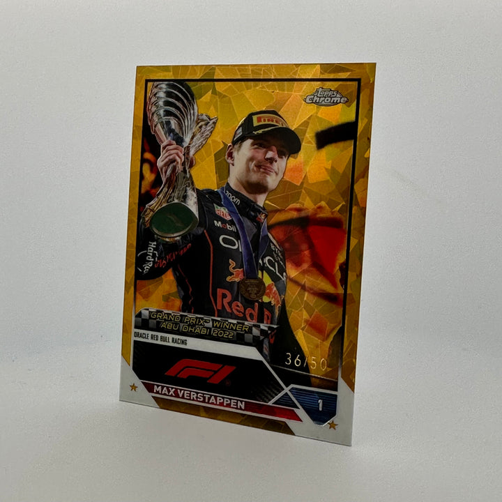 PSA 9 - 36/50 Gold - Max Verstappen #165 - 2023 Topps Chrome Sapphire