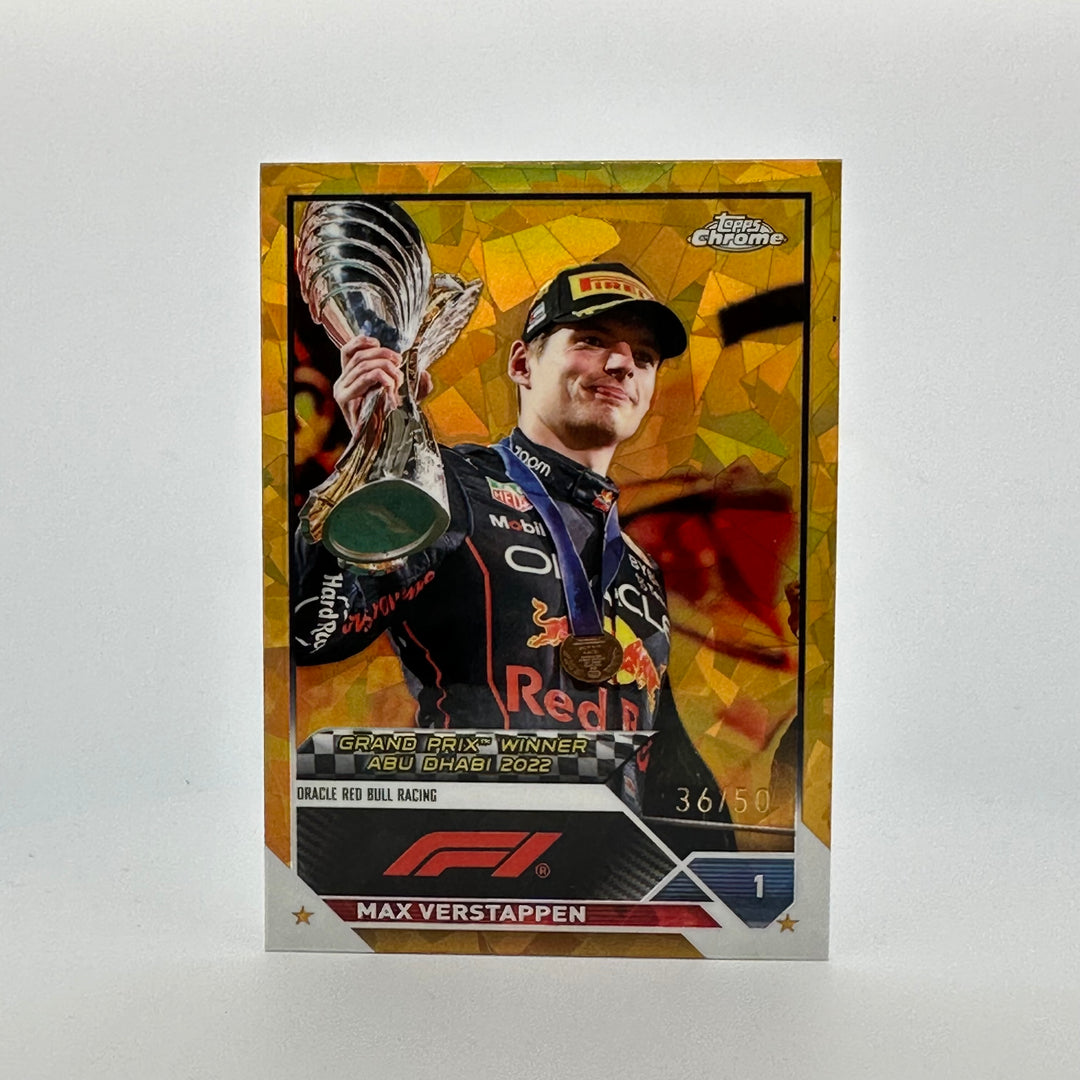 PSA 9 - 36/50 Gold - Max Verstappen #165 - 2023 Topps Chrome Sapphire