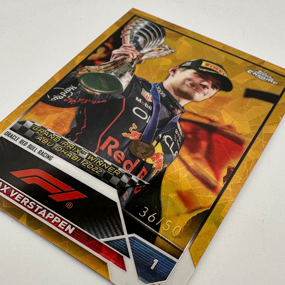 PSA 9 - 36/50 Gold - Max Verstappen #165 - 2023 Topps Chrome Sapphire