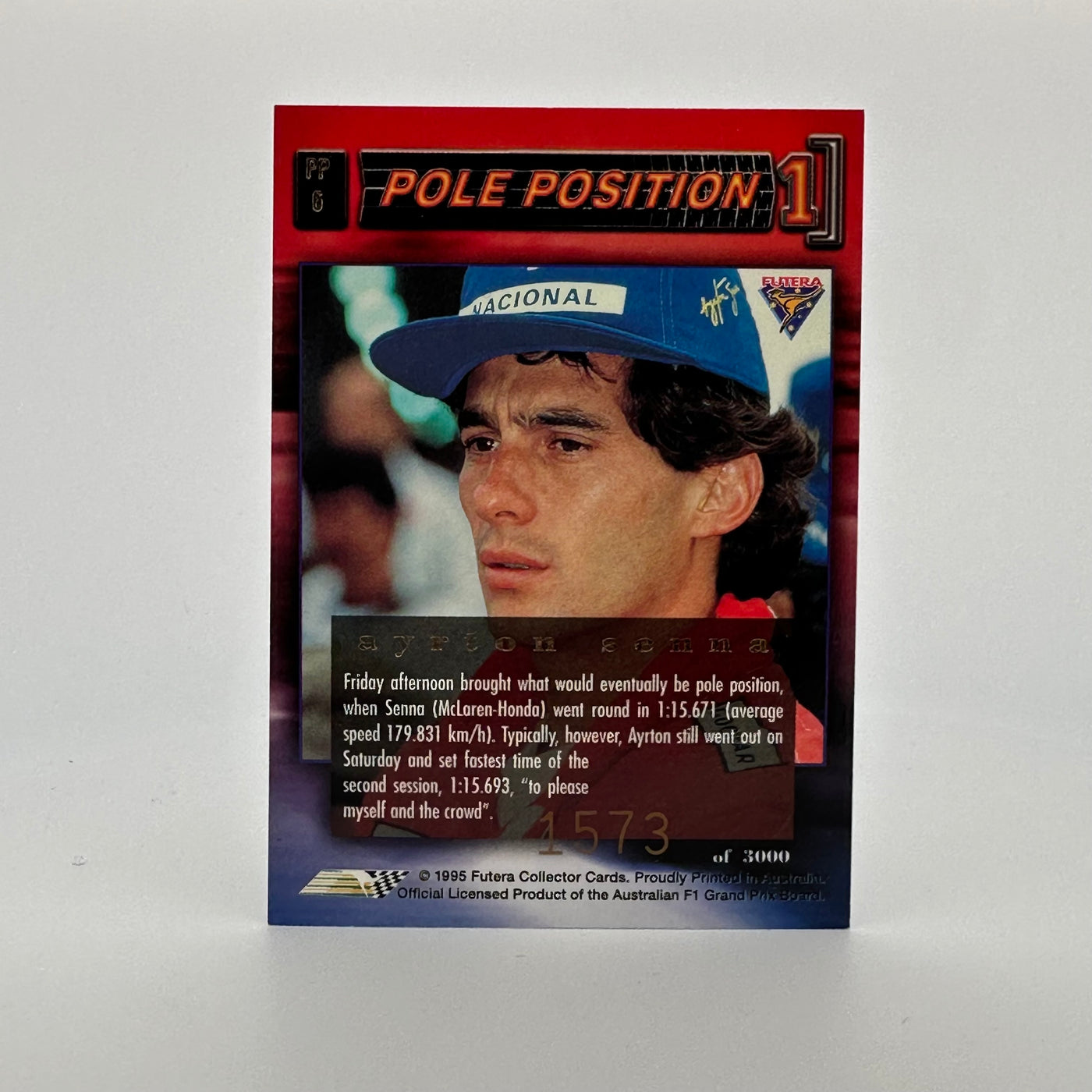 Futera 1995 - #PP6 -Rare Mclaren Reprint + Original Lotus Print - Ayrton Senna