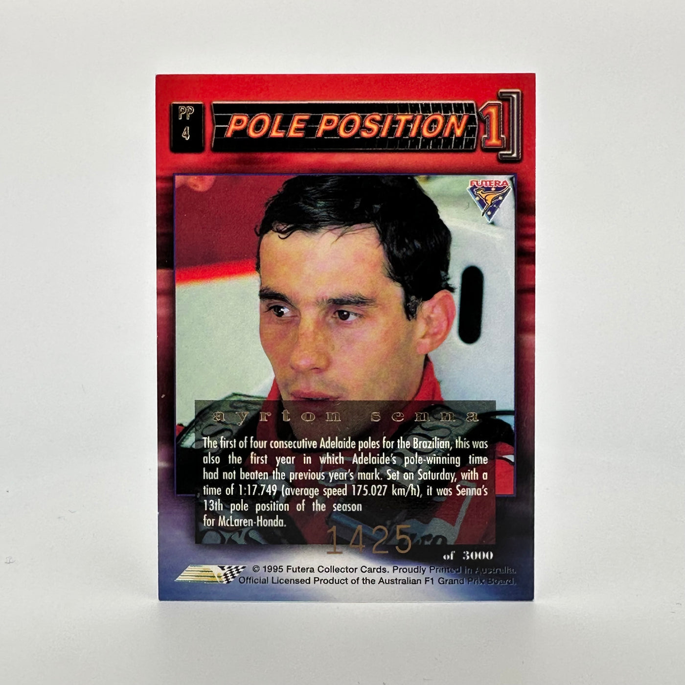 Futera 1995 - #PP4 -Rare Mclaren Reprint + Original Lotus Print - Ayrton Senna