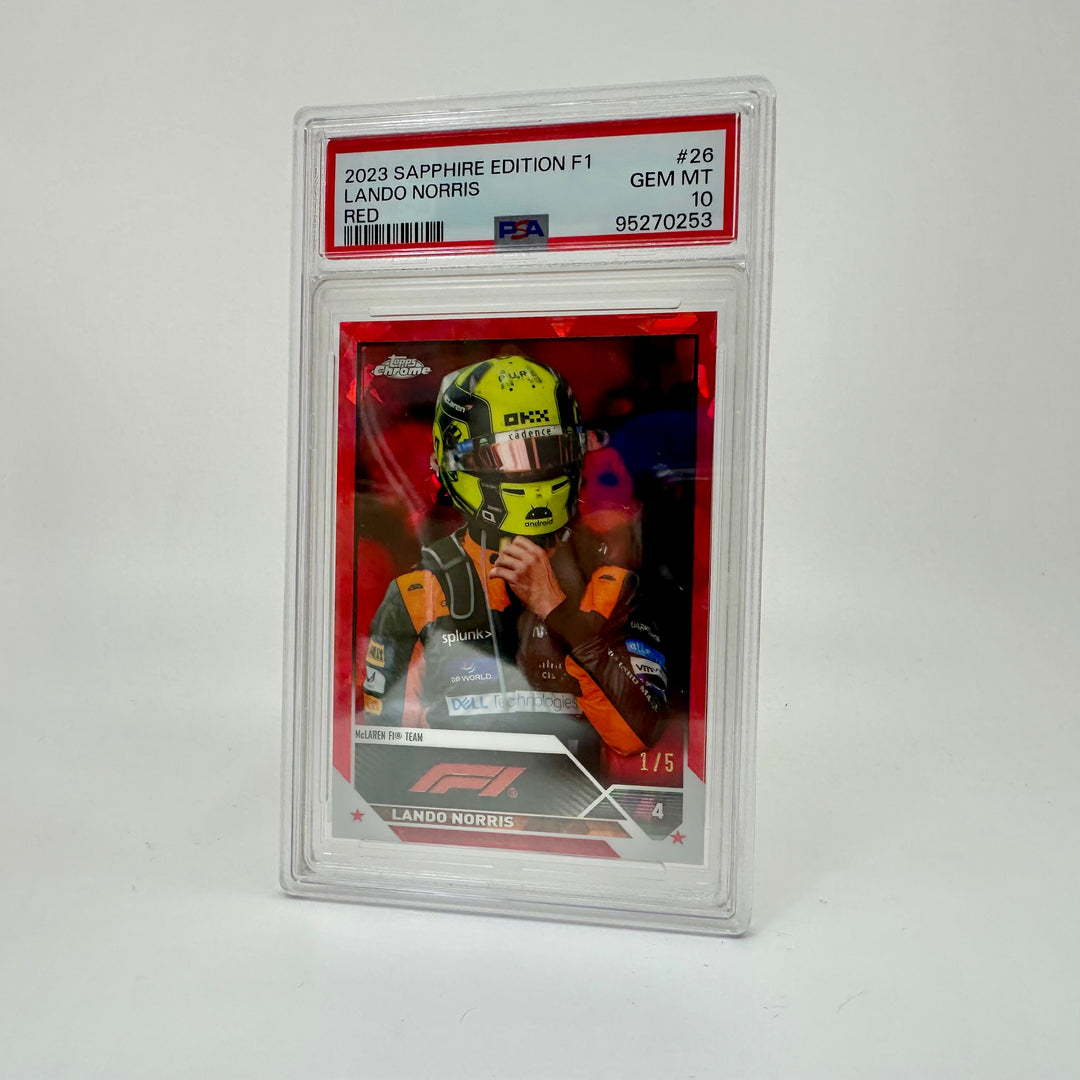 PSA10 - 1/5 Lando Norris #26 - Red - 2023 Topps Chrome Sapphire