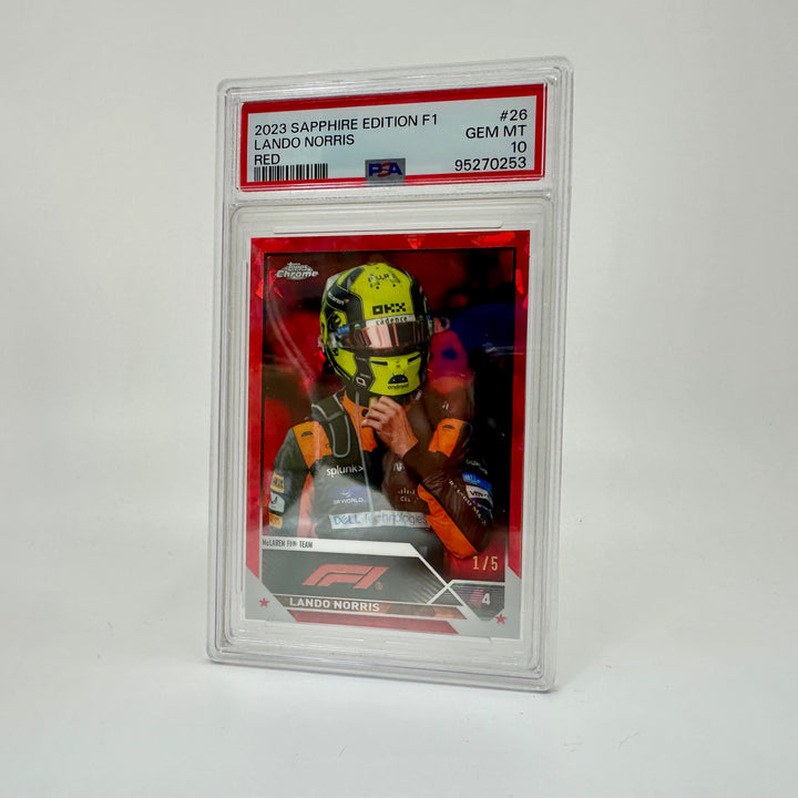 PSA10 - 1/5 Lando Norris #26 - Red - 2023 Topps Chrome Sapphire