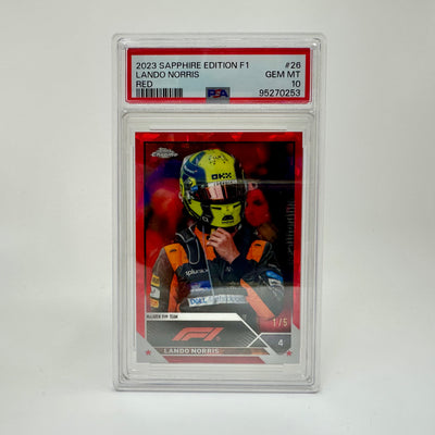 PSA10 - 1/5 Lando Norris #26 - Red - 2023 Topps Chrome Sapphire