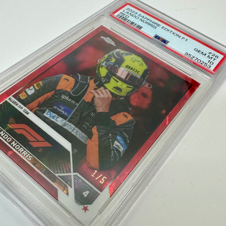 PSA10 - 1/5 Lando Norris #26 - Red - 2023 Topps Chrome Sapphire