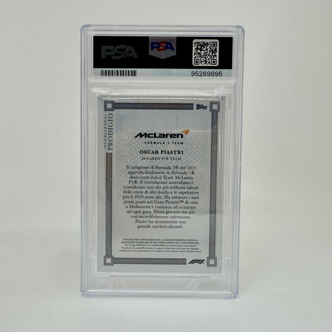 PSA 8 - 23/75 Oscar Piastri - Rookie Card RC - Gray - Prodigio 2023 Topps Eccellenza F1