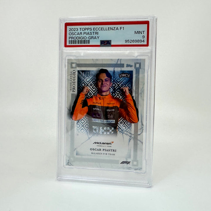 PSA 9 - /75 Oscar Piastri - Rookie Card RC - Gray - Prodigio 2023 Topps Eccellenza F1