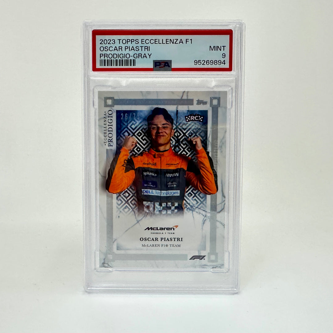 PSA 9 - /75 Oscar Piastri - Rookie Card RC - Gray - Prodigio 2023 Topps Eccellenza F1