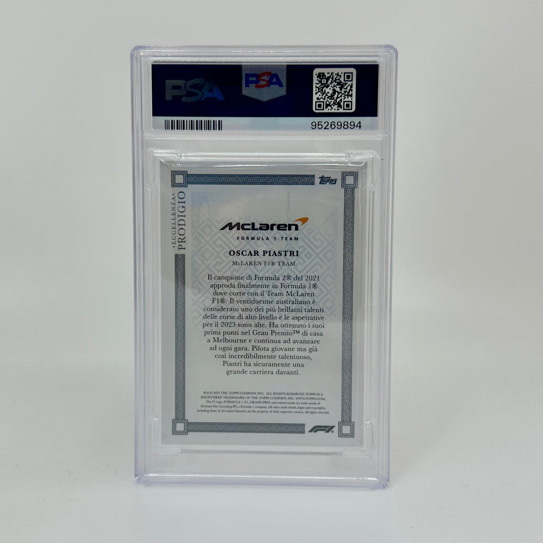 PSA 9 - /75 Oscar Piastri - Rookie Card RC - Gray - Prodigio 2023 Topps Eccellenza F1