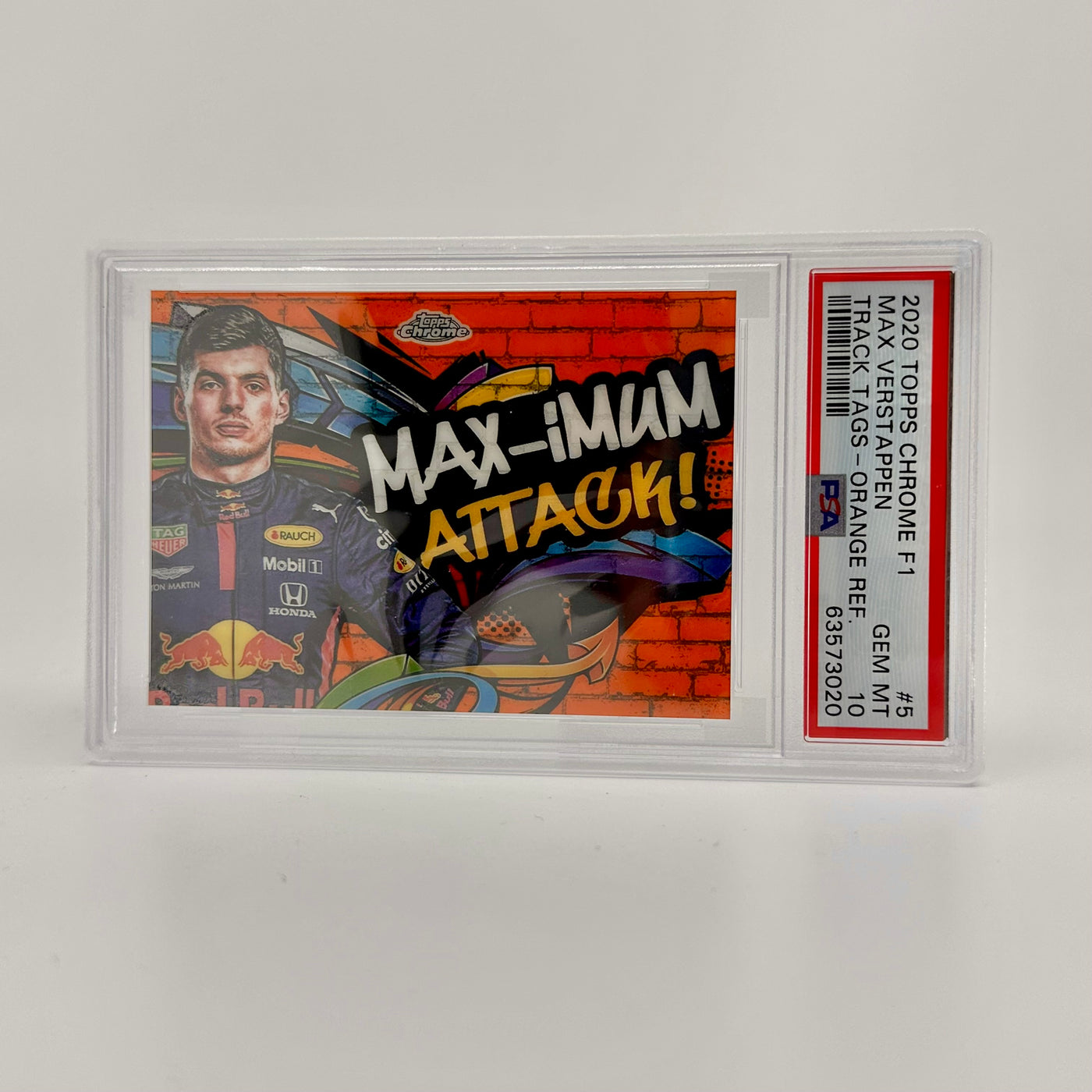 PSA 10 - 10/25 - Max Verstappen #5 - Track Tags - Orange Refractor