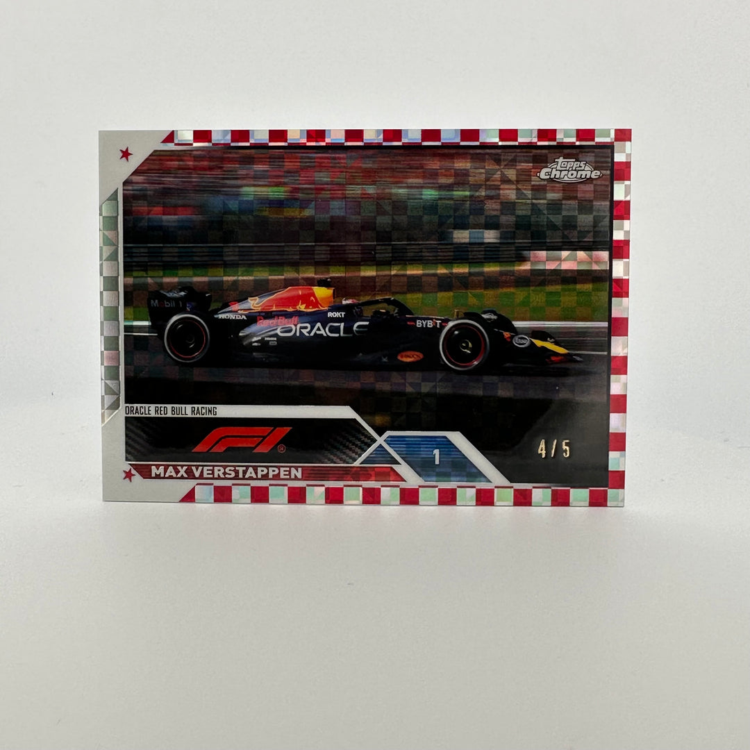 PSA 10 - 4/5 Red Checkered - Max Verstappen #4 - 2023 Topps Chrome