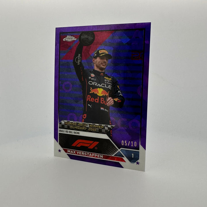 PSA 9 - 05/10 Purple - Max Verstappen #156 - 2023 Topps Chrome Sapphire