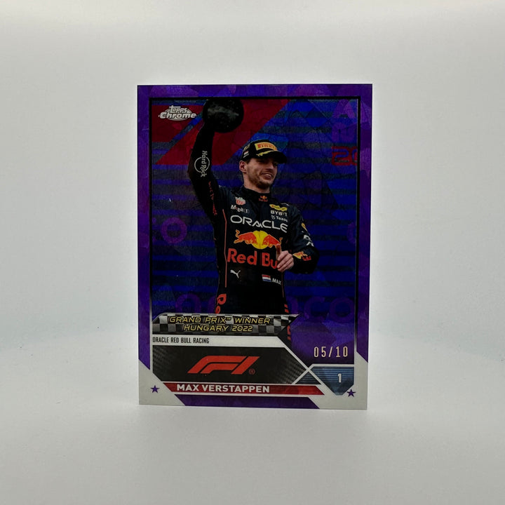 PSA 9 - 05/10 Purple - Max Verstappen #156 - 2023 Topps Chrome Sapphire