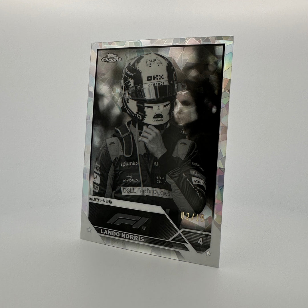02/15 Lando Norris #26 - Black & White - 2023 Topps Chrome Sapphire