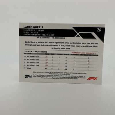 02/15 Lando Norris #26 - Black & White - 2023 Topps Chrome Sapphire