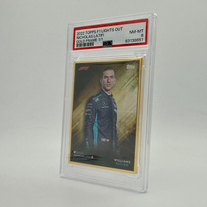 1/1 Gold Frame - Nicholas Latifi - Driver - 2022 Lights Out - PSA 8