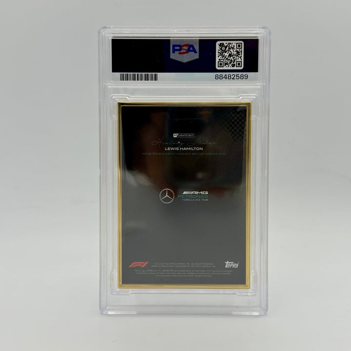 1/1 Gold Frame - Lewis Hamilton - History Maker - 2022 Lights Out - PSA 9