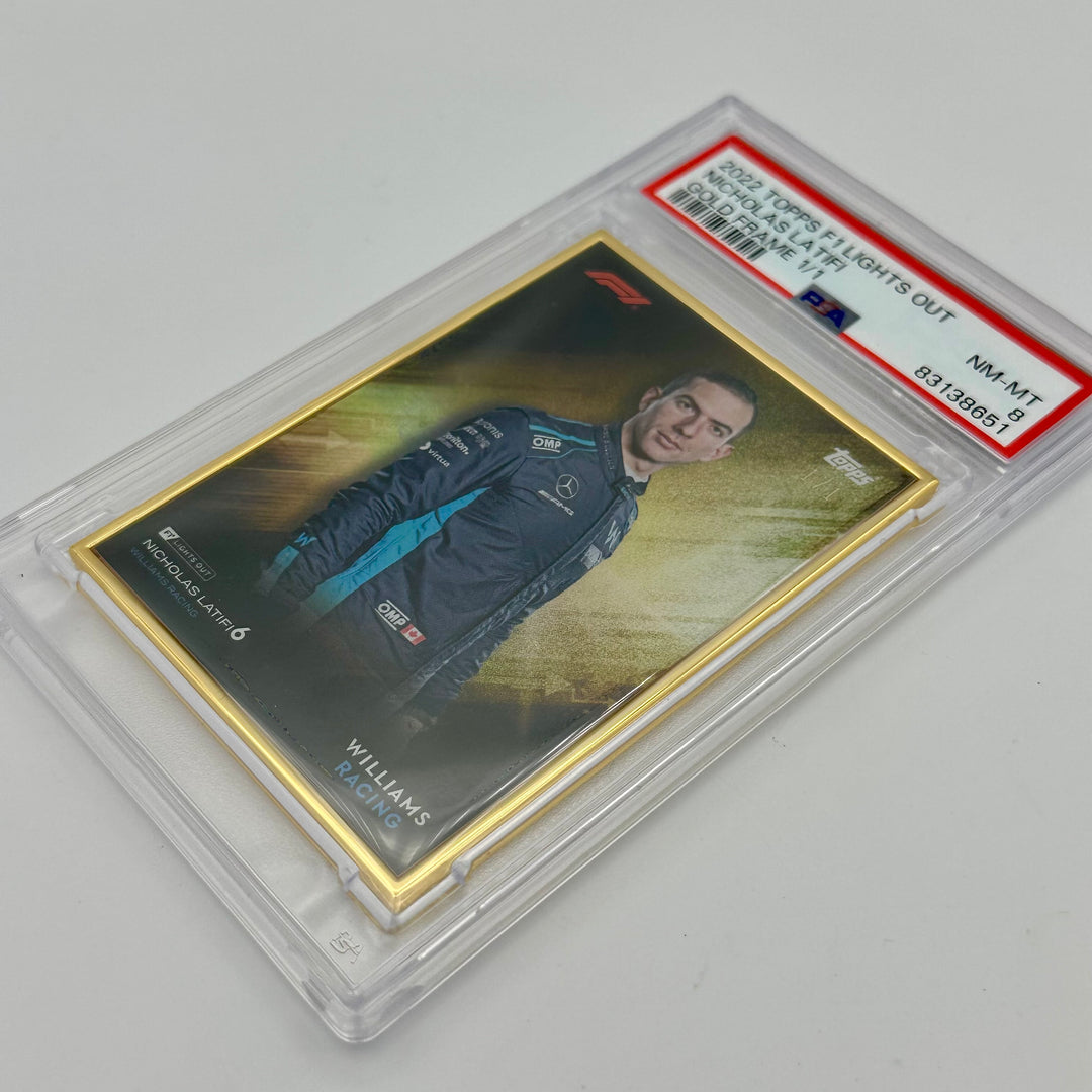 1/1 Gold Frame - Nicholas Latifi - Driver - 2022 Lights Out - PSA 8